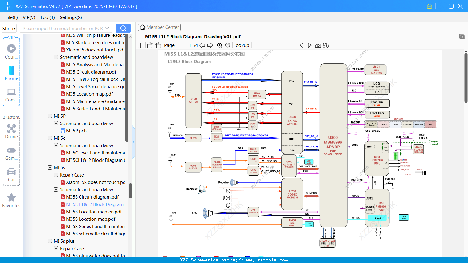 Xiaomi MI 5S L1&L2 Block Diagram & Drawing V01